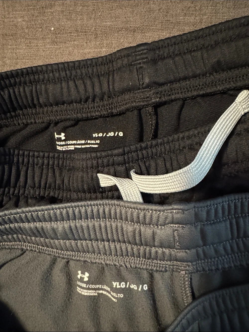 Under Armour Kids Black and Gray Joggers – Pair of Active Sweatpants